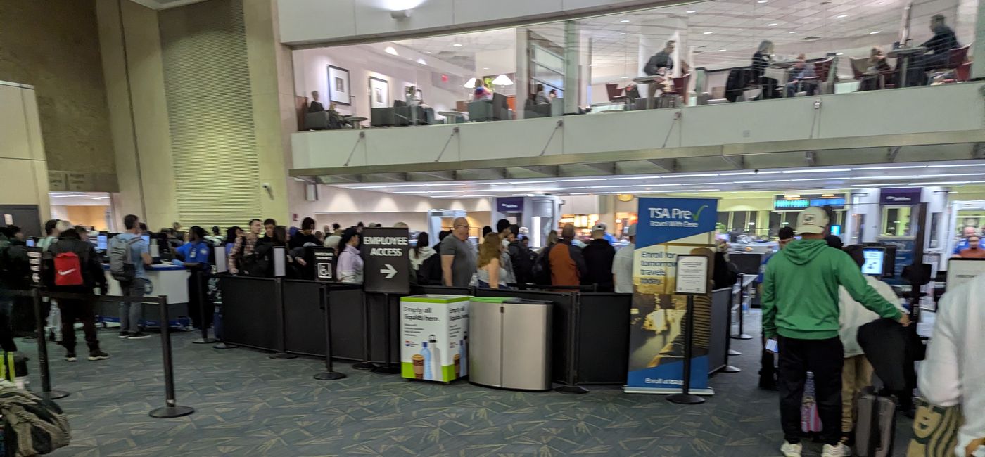 Image: TSA security line at Tampa Bay Airport (Photo Credit: Eric Bowman)