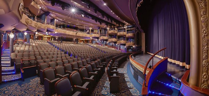 Come From Away will be performed in Queen Elizabeth’s sumptuous Royal Court Theatre twice during each Caribbean voyage.