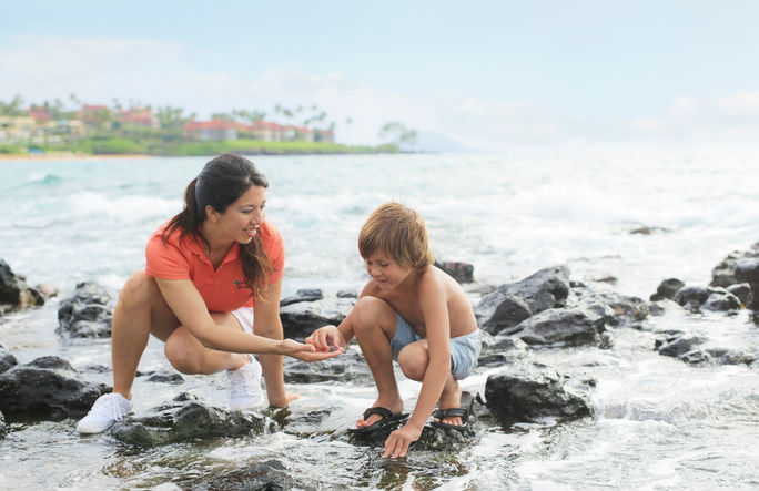 Kids can discover sea life within Wailea’s tide pools on Maui with Kids For All Seasons counselors. Kids can discover sea life within Wailea’s tide pools on Maui with Kids For All Seasons counselors.