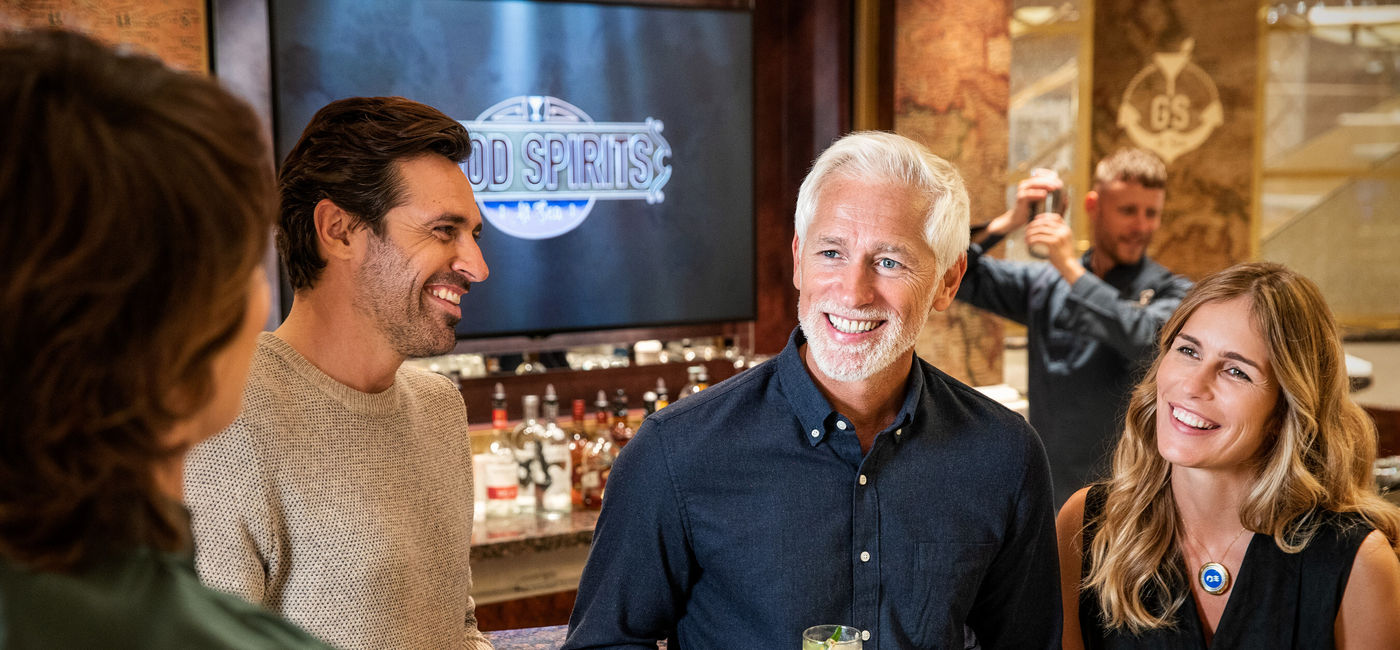 Image: Princess Cruises guests enjoying a drink at the Good Spirits At Sea bar. (Photo Credit: Princess Cruises)