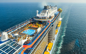 Cruise ship, top deck of cruise ship, cruise ship amenities
