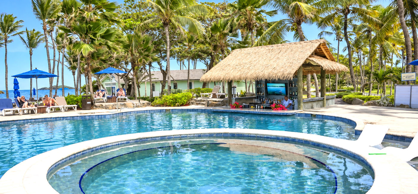Image: The Harmony swim-up bar at Coconut Bay Beach Resort and Spa. (Photo Credit: Coconut Bay Beach Resort and Spa)