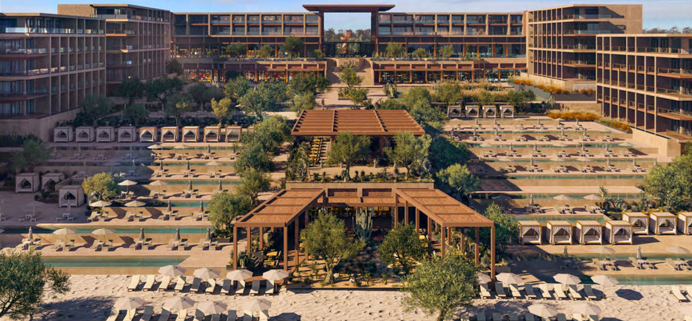 Image: Exterior rendering of the upcoming Grand Hyatt Los Cabos. (Photo Credit: Hyatt)
