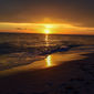 A picturesque sunset on a beach