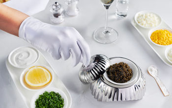 Emirates new caviar service with engraved bowl