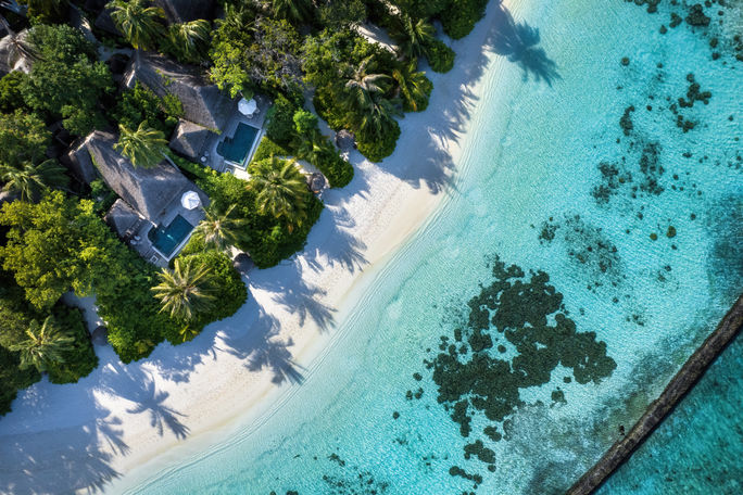 Aerial view of Baros Maldives