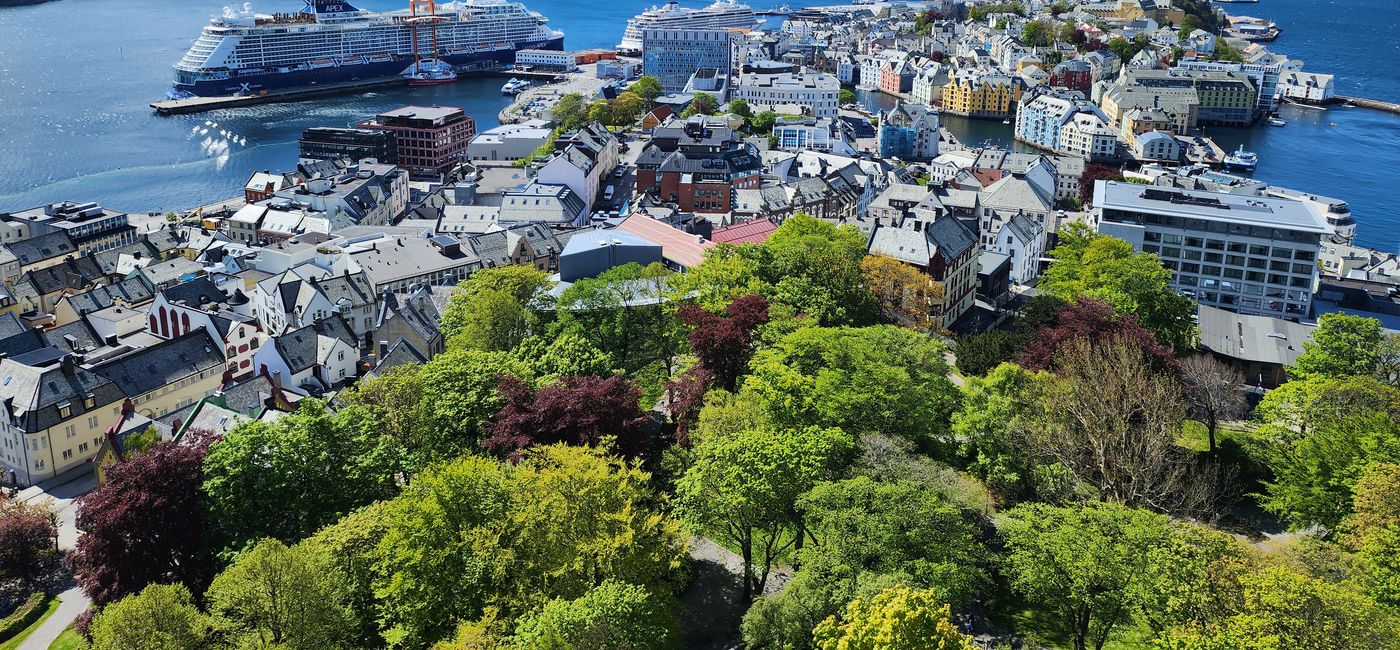Image: Celebrity Apex docked in Alesund, Norway, during the 2025 President's Cruise. (Photo Credit: Northstar Travel Group/Laurie Baratti)