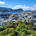 Celebrity Apex docked in Alesund, Norway, during the 2025 President's Cruise.