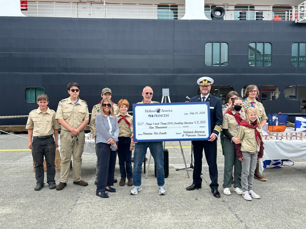 Princess Cruises, Holland America Line Donate $5,000 of Onboard Pennies to Alaska Scout Troops