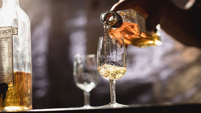 Whisky tasting at Belrove Distillery.