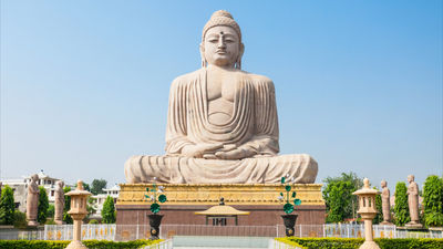 The Mahabodhi Temple in Bodhgaya, India