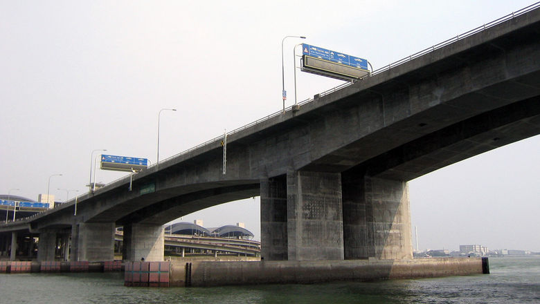 There are plans to build a new bridge linking Johor Bahru and Singapore. Pictured is the current Second Link bridge between Tuas and Johor.