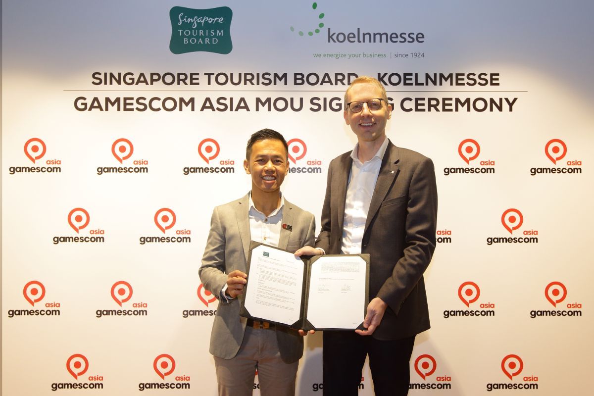 Ready, Players One and Two: Keith Tan, chief executive of Singapore Tourism Board, and Mathias Kuepper, managing director of Koelnmesse Singapore, signed the Memorandum of Understanding to mark a new partnership for the inaugural Asian edition of gamescom on May 29.
