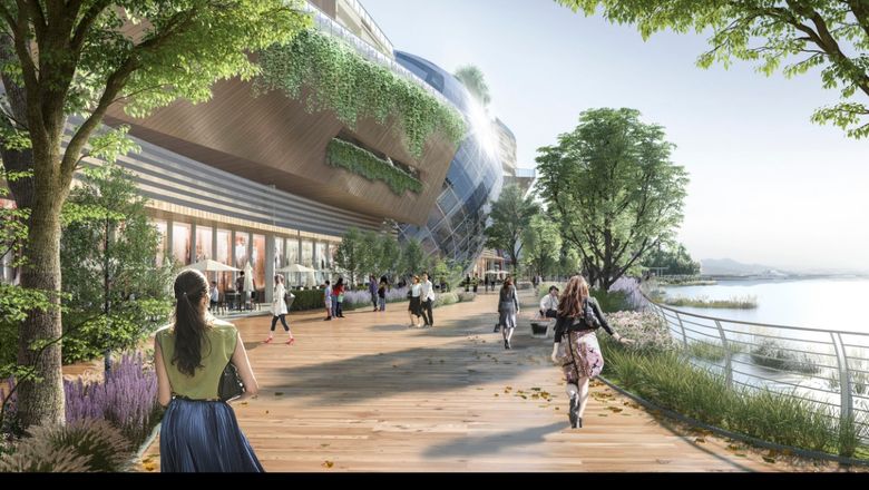 The new waterfront promenade area proposed for Resorts World Sentosa.