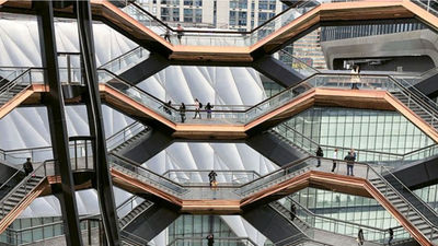 A view from inside Vessel, which is made up of 154 interconnecting flights of stairs.