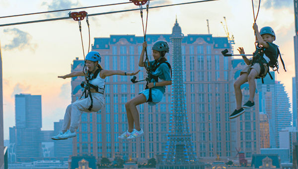 Thrill-seekers of all ages can glide over Cotai’s most iconic landmarks at ZIPCITY Macau.