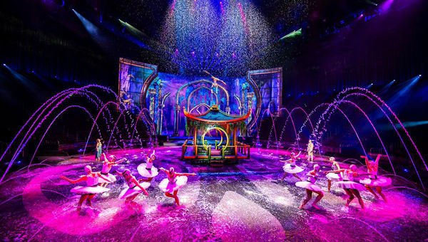 The refreshed House of Dancing Water features aerial acrobatics and cutting-edge technology in a breathtaking spectacle. The refreshed House of Dancing Water features aerial acrobatics and cutting-edge technology in a breathtaking spectacle.