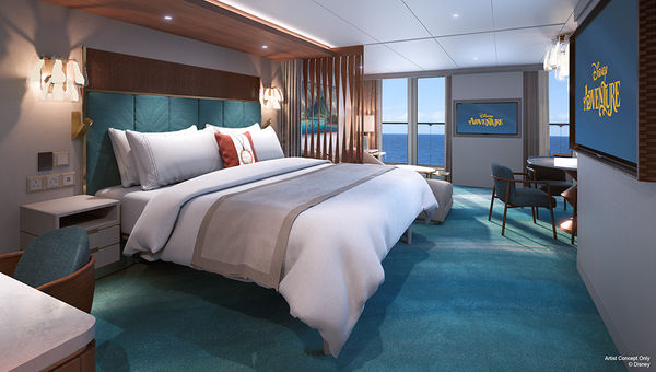Luxurious accommodation in a Concierge Family Stateroom with Oceanview Verandah Bedroom. Luxurious accommodation in a Concierge Family Stateroom with Oceanview Verandah Bedroom.