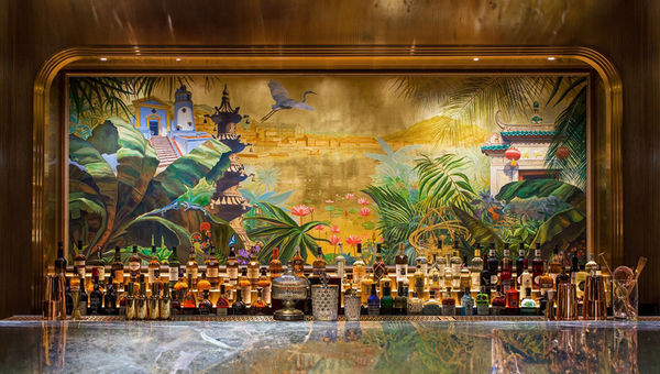 The St. Regis Bar, with its iconic mural depicting Macao’s history as a trading port, serves up unique drinks inspired by iconic local dishes and ingredients.