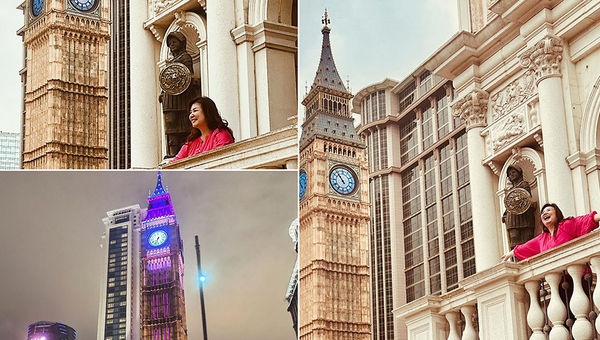 The escalator shot can be found between The Venetian and The Parisian in Sands China, providing a picturesque view of Big Ben.