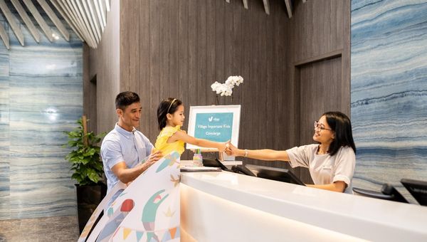Village Hotel Sentosa lets the children take charge with specially designed reception and concierge counters.