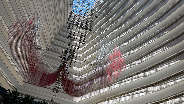 Designed by architect John Portman, PARKROYAL COLLECTION Marina Bay, Singapore has been rejuvenated with a double-glazed glass skylight that reduces ambient temperature, while filling the atrium with natural light.