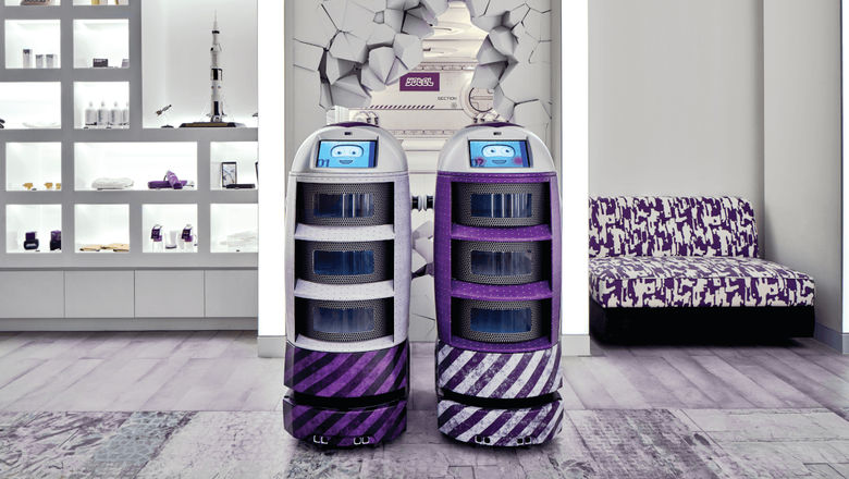 YOTEL Singapore's friendly in-room amenities robots, Yoshi and Yolanda, will be happy to provide you with room service