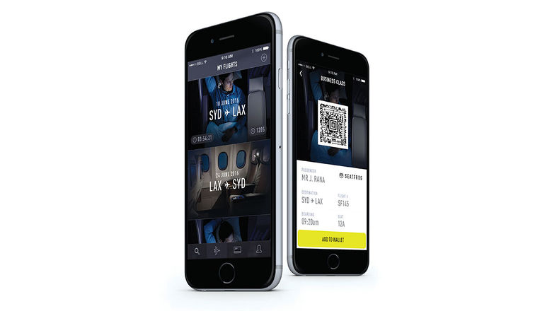 A mock up of the Seatfrog mobile interface.
