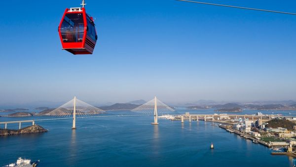 Stretching from Yudalsan Mountain to an island off the southern port city, the Mokpo Marine Cable Car was completed in September 2019.