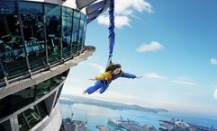 SkyRide riders are released in a controlled descent at speeds of up to 100km/h. Featured: SkyJump from the Sky Tower.