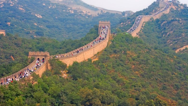Tourists scaling a remote section of the Great Wall of China can get food and supplies delivered directly to a watch towerby drone.