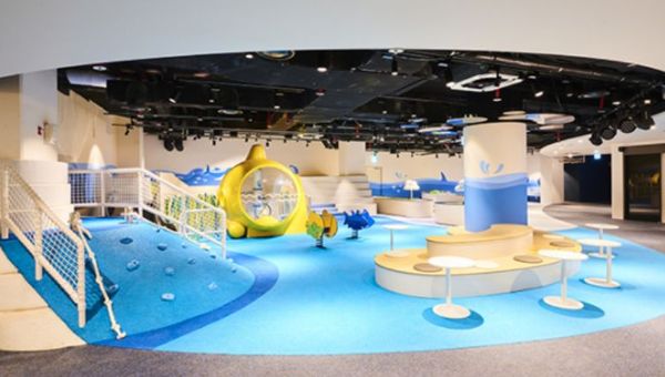 The kid-friendly playground and Penguin Village are located at the second basement floor.