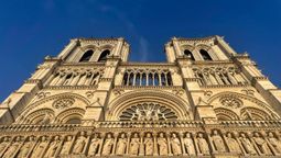 The spire of Notre Dame Cathedral in Paris is being painstakingly restored after the 2019 fire.