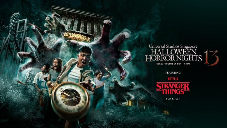 Halloween Horror Nights 13 features haunted houses, scare zones, and live shows, headlined by Stranger Things and creepy folklore-inspired horrors across Universal Studios Singapore.
