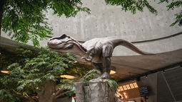 Life-sized animatronic dinosaurs scattered across the new food hall will roar to life every hour.
