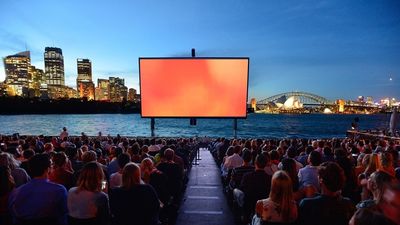 The Westpac Openair cinema is perched on Sydney Harbour foreshore.