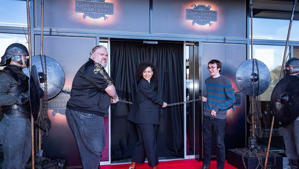 Kristian Nairn ('Hodor'), Nathalie Emmanuel ('Missandei'), and Isaac Hempstead Wright ('Bran Stark') helped ‘Break the Chains’ to celebrate the attraction's grand opening. Kristian Nairn ('Hodor'), Nathalie Emmanuel ('Missandei'), and Isaac Hempstead Wright ('Bran Stark') helped ‘Break the Chains’ to celebrate the attraction's grand opening.