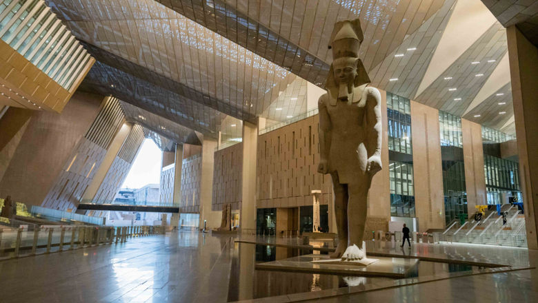 The new Grand Egyptian Museum is located near the Giza Pyramids and Sphinx International Airport.