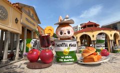 The 7-metre-high LABUBU installation is located at the Leisure Area in Rua do Pai Kok, Taipa, Macao.