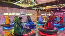 The bumper cars have six individual cars that have omnidirectional control.