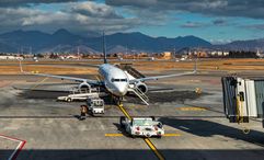 After the man was sucked into the engine at Bergamo Airport, all flights were suspended before services resumed around midday.