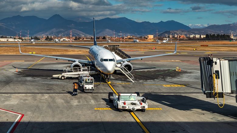 After the man was sucked into the engine at Bergamo Airport, all flights were suspended before services resumed around midday.