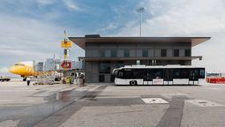 This facility streamlines remote flight boarding by providing sheltered access between buses and  aircraft via aerobridges.