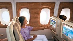 Spotify playlists on Emirates inflight entertainment system include hip-hop, jazz, and Latin hits, while podcasts span business, true crime, entertainment, and celebrity interviews.