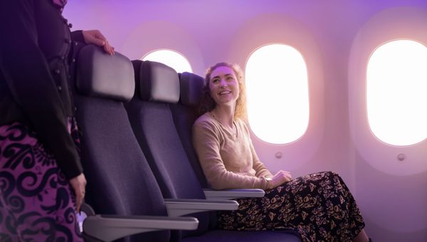 Air New Zealand’s new economy class seats. Air New Zealand’s new economy class seats.