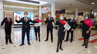 Qantas welcomes passengers arriving in Sydney from Los Angeles this week.