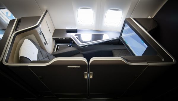 Passengers can keep themselves entertained in the First cabin with over 1,000 hours of programmes and free WiFi. Passengers can keep themselves entertained in the First cabin with over 1,000 hours of programmes and free WiFi.
