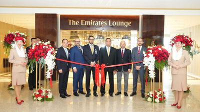 Emirates lounge launch ceremony