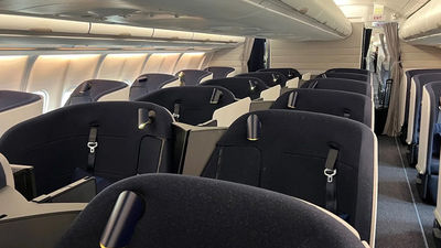 The Finnair A330 offers a non-reclining ‘sofa’ bed.