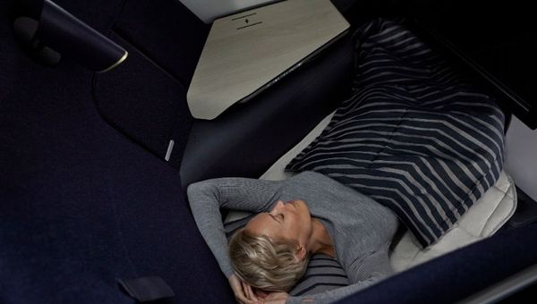 The new business class seat is designed to maximise comfort, space and freedom to move during a long-haul flight.